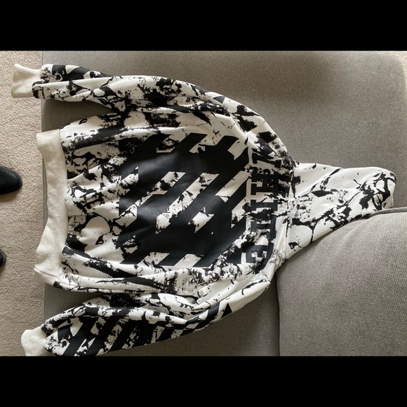 OFF-WHITE All Over Abstract Art Graphic Hoodie Med - Picture 3 of 5